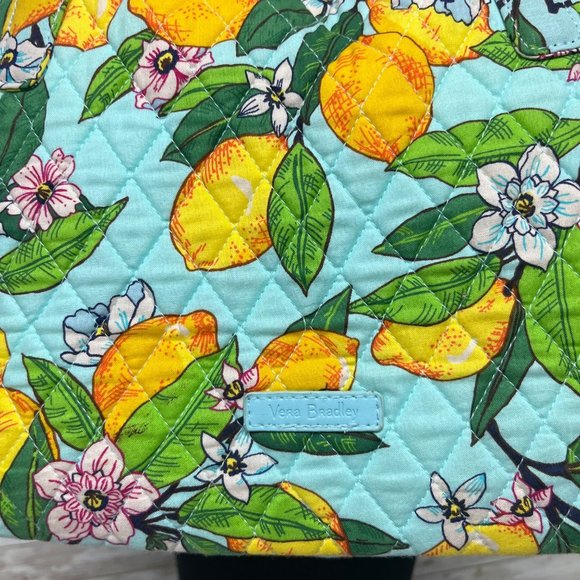 Vera Bradley Quilted Lemon Grove Triple Compartment Shoulder Bag - Picture 2 of 11